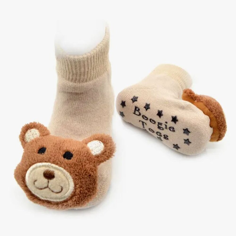 Teddy Bear Rattle Socks New